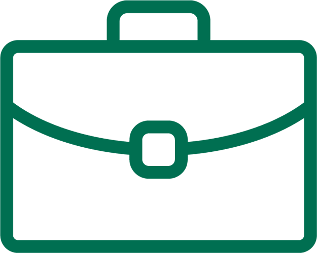 Green briefcase icon
