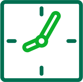 Icon of a clock to indicate start