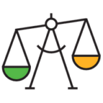 Green and yellow tipped scale icon