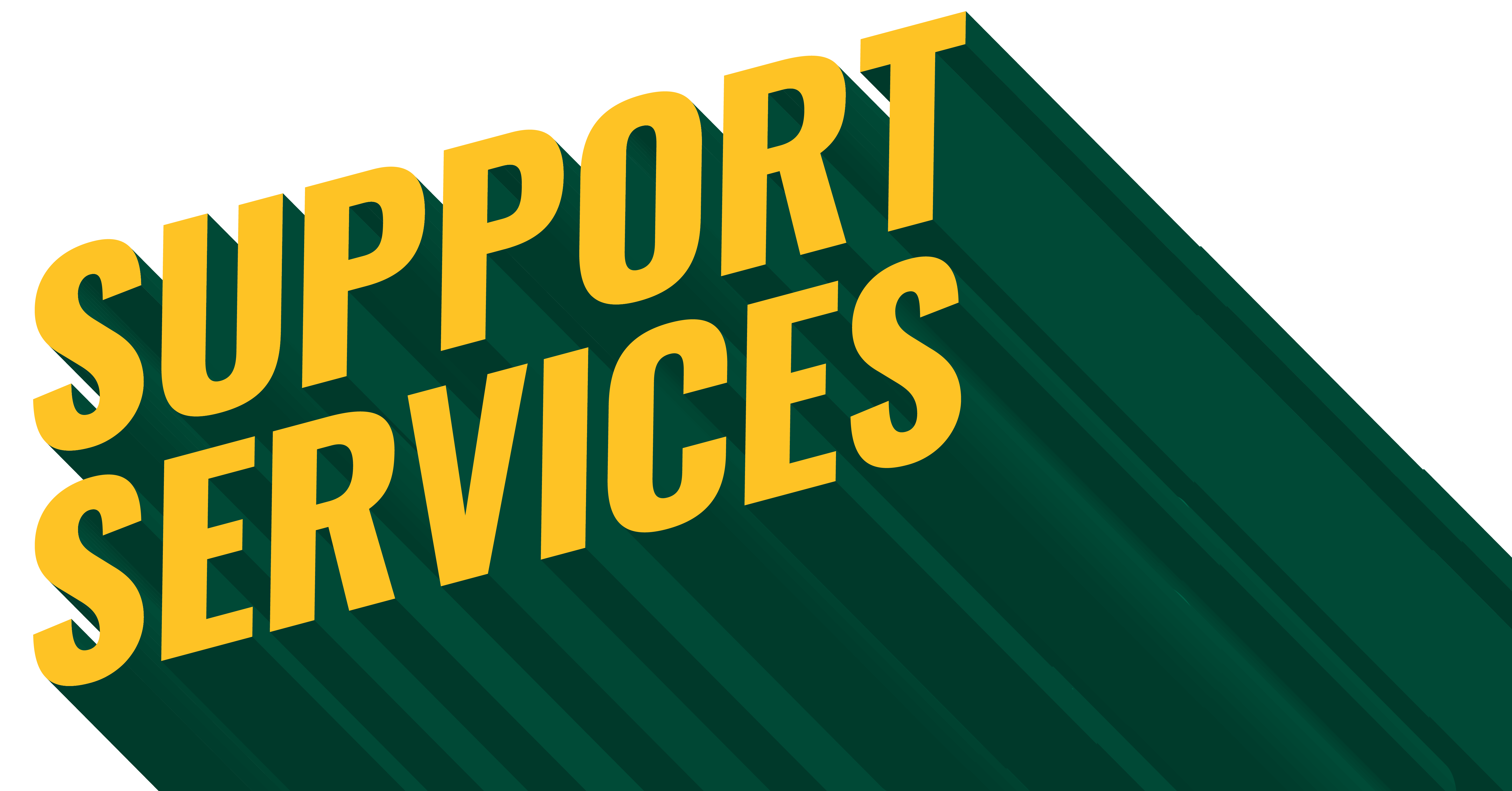 Support services; 3D text graphic