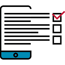 A checklist coming out a smartphone